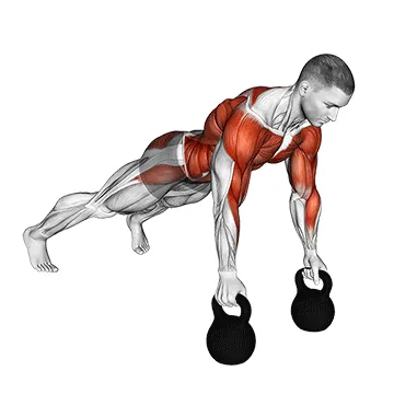 Kettlebell Alternating Renegade Row