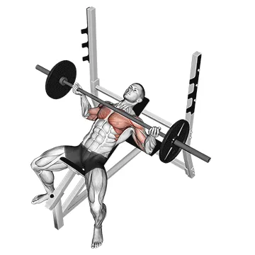 Barbell Incline Wide Reverse Grip Bench Press