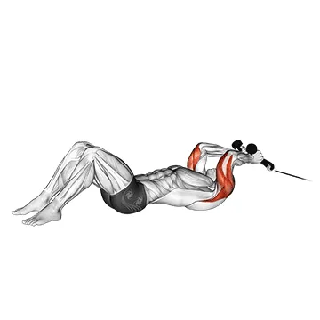 Cable Rope Lying on Floor Tricep Extension